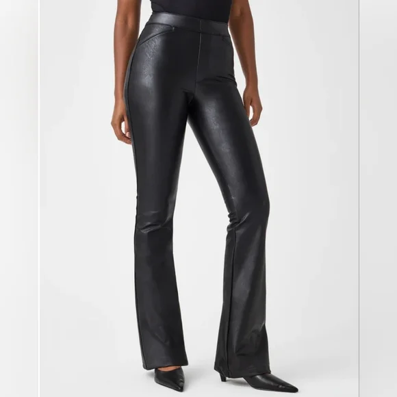 Spanx Leather-Like Flare Pants - Picture 2 of 8